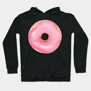 Pink donut watercolor painting Hoodie